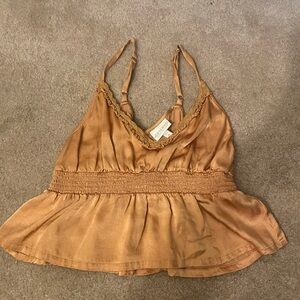 Silk Peplum Cami Top
